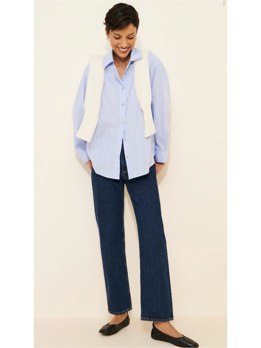 Women's Straight-Leg Dark Blue Jeans